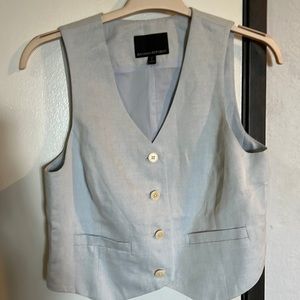 Banana Republic light blue linen vest